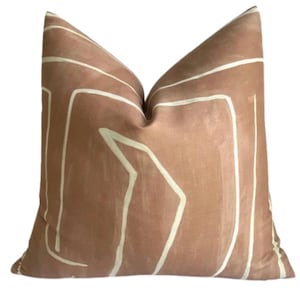 Graffito Pillow Cover in Salmon, Designer Pillow Covers, Decorative Pillows