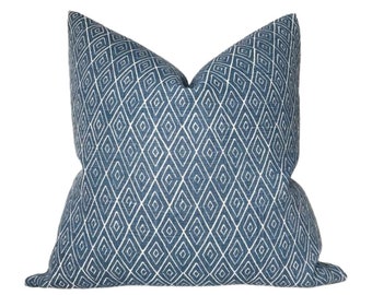 Atlas Pillow Cover in Indigo, Designer Pillow Covers, Decorative Pillows