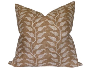 Folio Floral Pillow Cover in Ochre, Designer Pillow Covers, Decorative Pillows