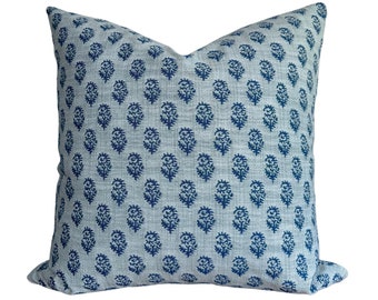 Rajmata Pillow Cover in Indigo Sky, Designer Pillow Covers, Decorative Pillows, Indoor Outdoor Pillows