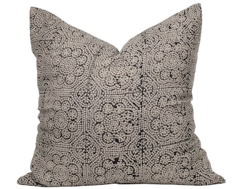 Jane Floral Pillow Cover in Noir, Designer Pillow Covers, Decorative Pillows