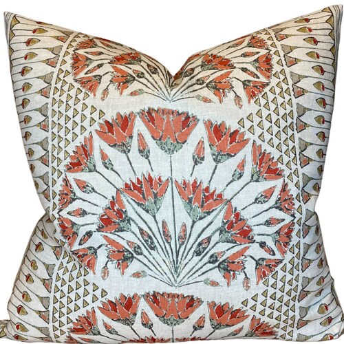 Mughal Pillow Cover in Blue Designer Pillow Covers Etsy