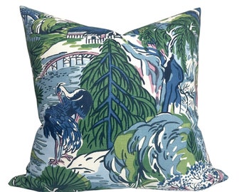 Pagoda Tree Pillow Cover in Lavender + Blue, Designer Pillow Covers, Decorative Pillows