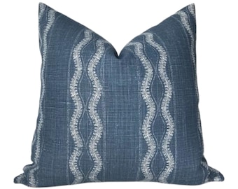 Zanzibar Pillow Cover in Indigo, Designer Pillow Covers, Decorative Pillows