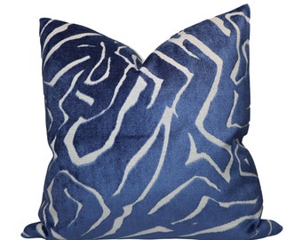 Maya Velvet Pillow Cover in Royal Blue, Designer Pillow Covers, Decorative Pillows, Luxe Velvet