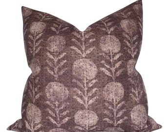 Zinnia Pillow Cover in Berry, Designer Pillow Covers, Decorative Pillows, Clay McLaurin Textiles