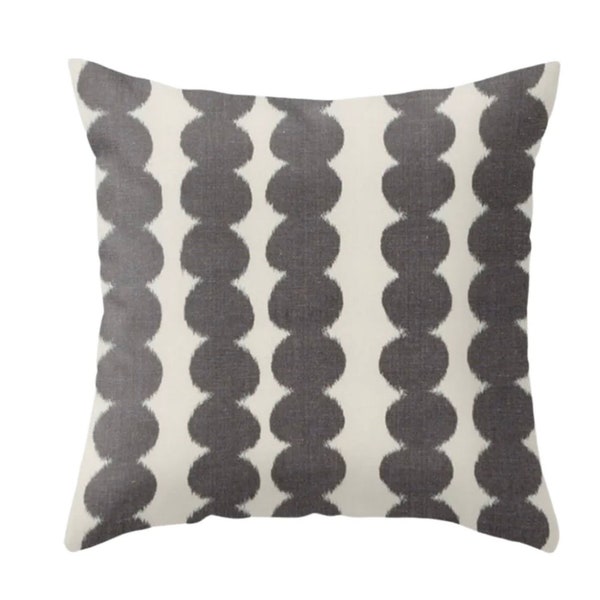 Full Circle Pillow Cover in Faded Black, Designer Pillow Covers, Decorative Pillows, F Schumacher Textiles