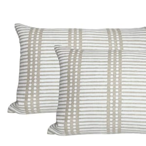 Ready to Ship, 12x20, 14x20 Dash Dot Pillow Cover in Chalk, Designer Decorative Pillows, Walter G Fabric