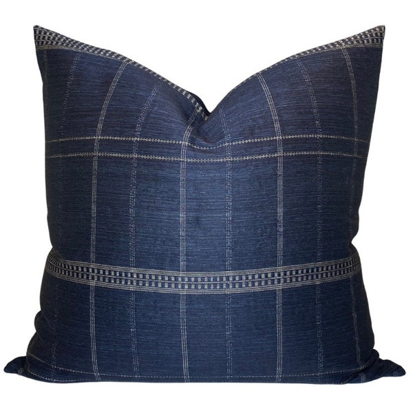Blue Designer Pillow Etsy