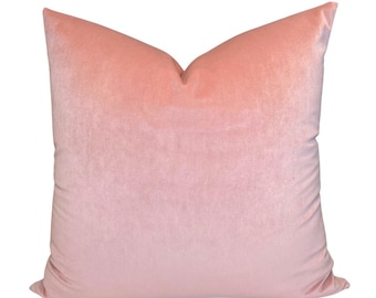 Blush Pink Velvet Pillow Cover, Designer Pillow Covers, Decorative Pillows, Luxe Velvet