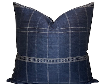 Mademoiselle Pillow Cover in Midnight Blue, Designer Pillow Covers, Decorative Pillows