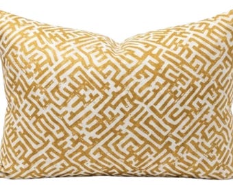 Basilica Pillow Cover in Mustard 05, Designer Pillow Covers, Decorative Pillows