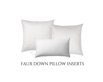 Down Alternative Pillow Insert, Faux Down, Insert for Pillow Cover, Pillow Inserts - In Any Size, Decorative Pillows