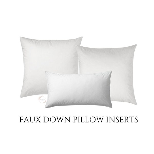 Down Alternative Pillow Insert, Faux Down, Insert for Pillow Cover, Pillow Inserts - In Any Size, Decorative Pillows