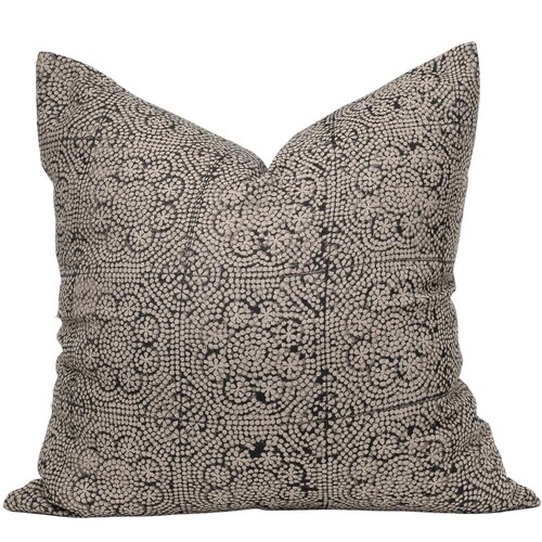 Jane Floral Pillow Cover in Noir Designer Pillow Covers Etsy