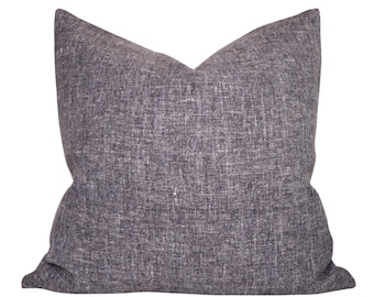 Heather Wool Blend Pillow Cover in Purple, Designer Decorative Pillows, Kirby Design Textiles