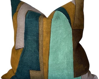 District Pillow Cover in Tobacco, Designer Decorative Pillows, Kelly Wearstler Textiles