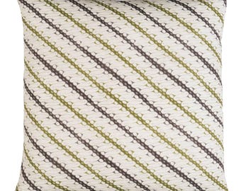 Ronnie Pillow Cover in Green and Brown, Designer Pillow Covers, Decorative Pillows