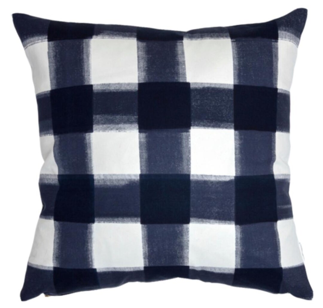 Plaid, Couverture, Nappe Indigo, Cheques