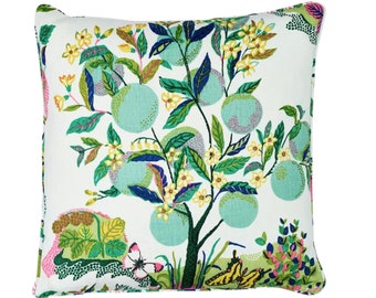 Citrus Garden Pillow Cover in Lime, Designer Pillow Covers, Decorative Pillows
