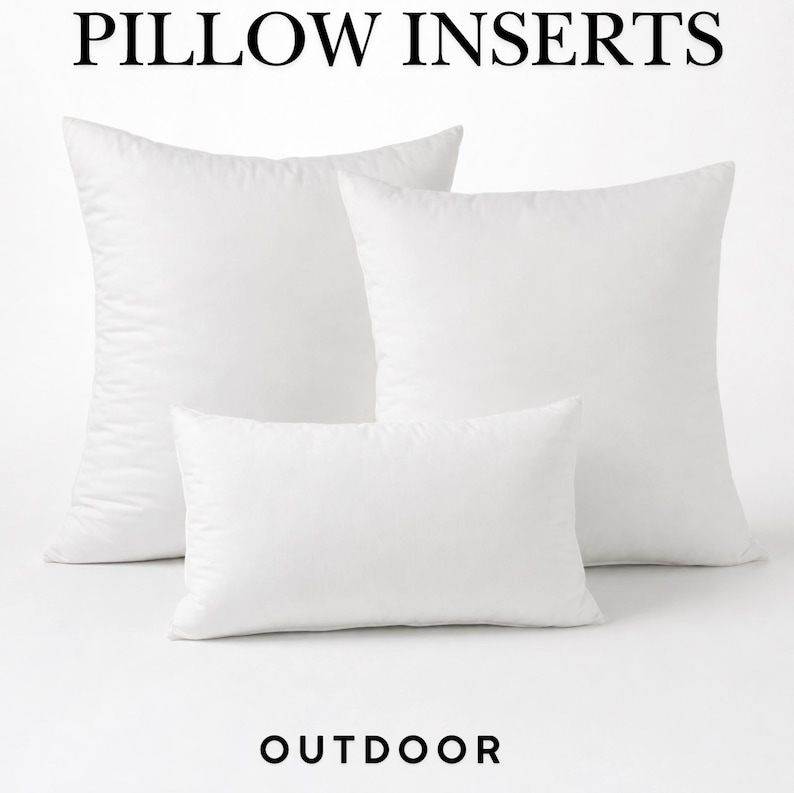 Outdoor Pillow Inserts, Faux Down, Insert for Pillow Cover, Pillow Inserts - In Any Size, Decorative Pillows image 1