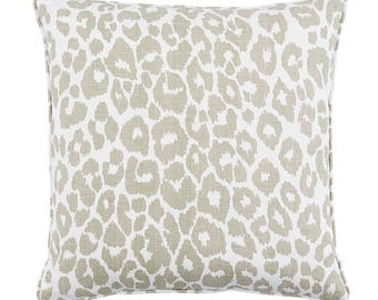 Iconic Leopard Pillow Cover in Tan, Designer Pillow Covers, Decorative Pillows