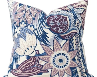 Zanzibar Floral Pillow Cover in Hyacinth, Designer Pillow Covers, Decorative Pillows