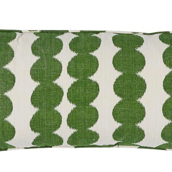 Full Circle Pillow Cover in Jungle Green, Designer Pillow Covers, Decorative Pillows, F Schumacher Textiles