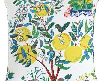 Citrus Garden Outdoor Pillow Cover in Primary Multi, Designer Pillow Covers, Decorative Pillows, Indoor Outdoor Pillows