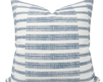 Indro Pillow Cover in Lake Blue, Designer Pillow Covers, Decorative Pillows