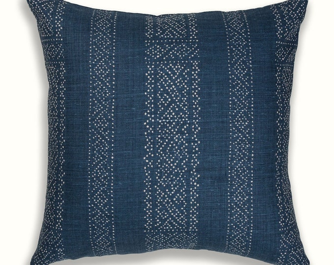Carolina Irving mimosa Vine in Delft One or Both Sides Decorative Pillow Cover. Designer Pillow