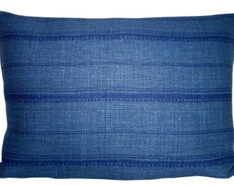 Malabar Kissenbezug in Indigo Blau, Designer Dekorative Kissen, Peter Dunham Textiles, kundenspezifische Größenanpassung verfügbar