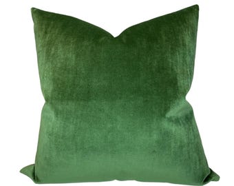 Rocky Performance Velvet Pillow Cover in Emerald, Designer Pillow Covers, Decorative Pillows