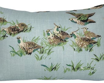 Pointers Covey kussensloop in hemelsblauw, designer decoratieve kussenslopen, Schumacher-textiel, linnen woondecoratie