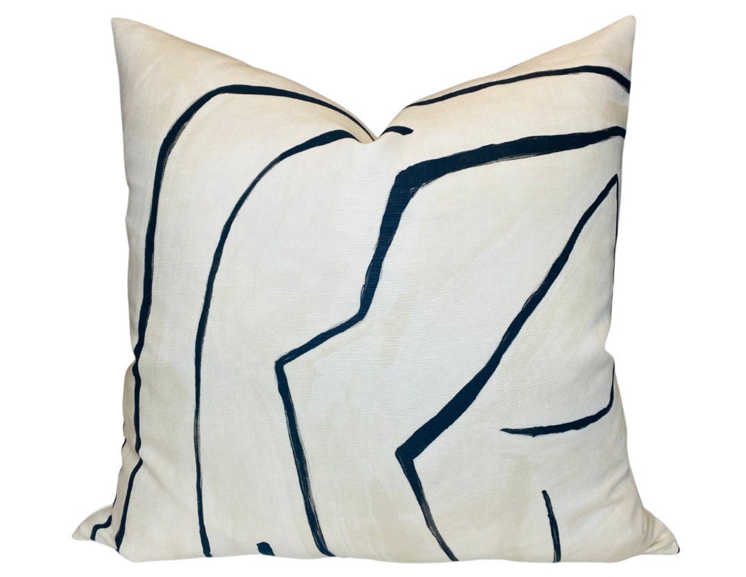 Palmier Midnight Blue Throw Pillow - 18x18 - ivory & birch