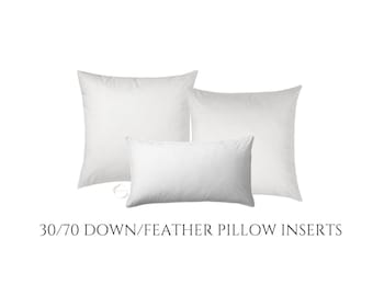 30/70 Down Feather Pillow Inserts, Pillow Inserts - In Any Size, Insert for Pillow Covers + Cases, Decorative Pillows