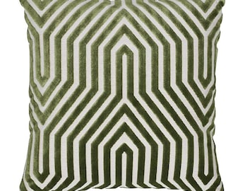 Vanderbilt Velvet Pillow Cover in Lettuce Green, Designer Pillow Covers, Decorative Pillows