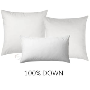 100% Down Pillow Inserts, Pillow Inserts - In Any Size, Insert for Pillow Covers + Cases, Decorative Pillows