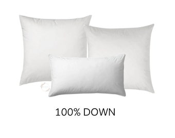 Inserciones de almohada 100% plumón, inserciones de almohada - en cualquier tamaño, inserto para fundas de almohada + fundas, almohadas decorativas