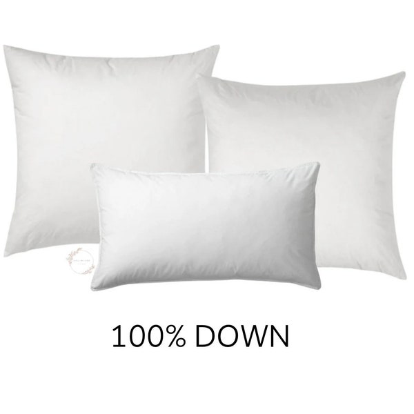 100% Down Pillow Inserts, Pillow Inserts - In Any Size, Insert for Pillow Covers + Cases, Decorative Pillows