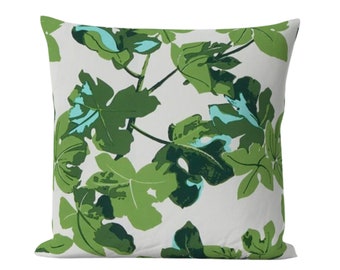 Poszewka na poduszkę FIG LEAF w kolorze zielonym, Designerskie dekoracyjne poszewki na poduszki, Peter Dunham Textiles