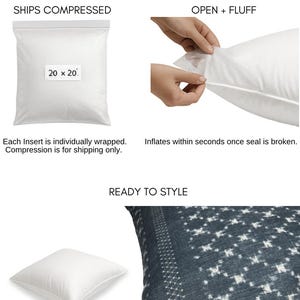 30/70 Down Feather Pillow Inserts, Pillow Inserts - In Any Size, Insert for Pillow Covers + Cases, Decorative Pillows image 3