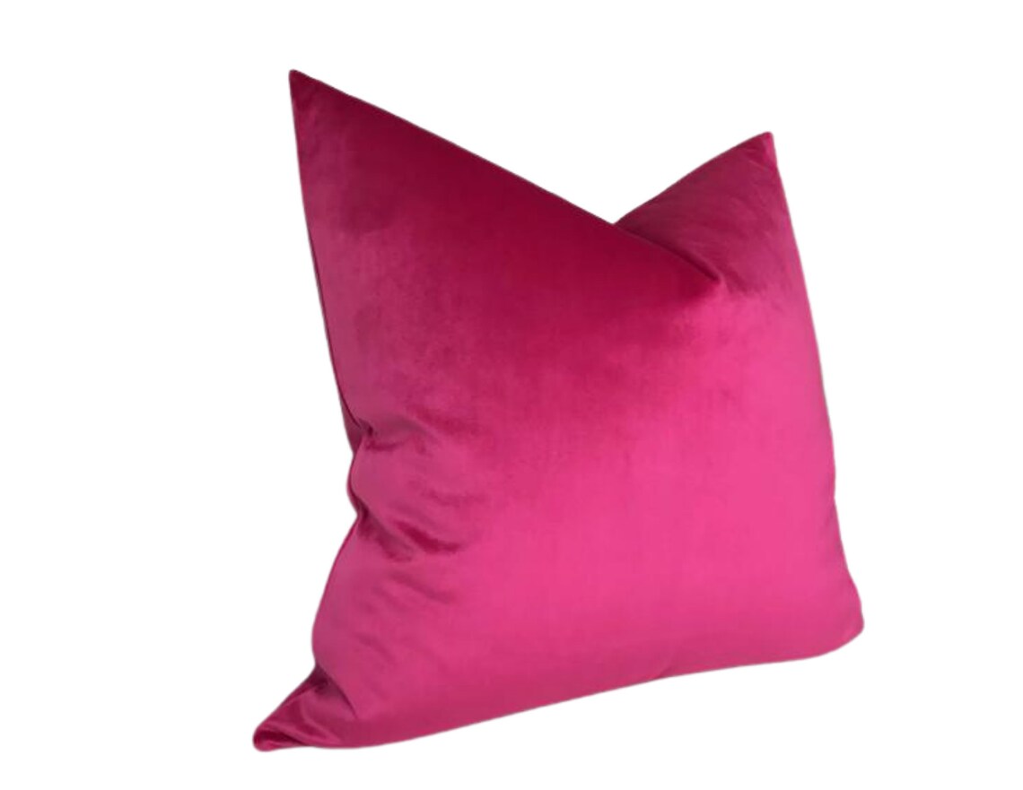 Hot Pink Velvet Pillow Cover Designer Pillow Covers Etsy