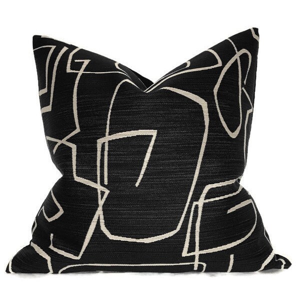 Black Cream Pillows Etsy