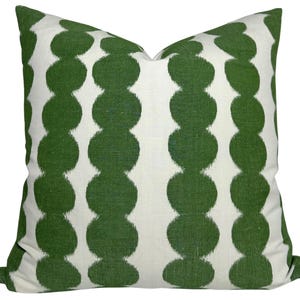 Full Circle Pillow Cover in Jungle Green, Designer Pillow Covers, Decorative Pillows, F Schumacher Textiles