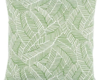 Abstract Leaf Pillow Cover in Green, Designer Pillow Covers, Decorative Pillows