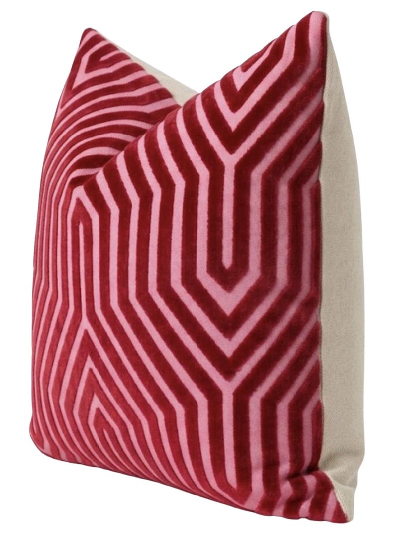 Vanderbilt Velvet Pillow Cover in Fuchsia, Designer Pillow Covers, Decorative Pillows image 5