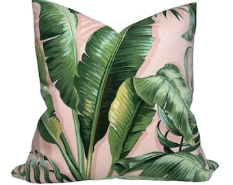 Palm Floral Pillow Cover in Blush, Designer Pillow Covers, Decorative Pillows, Indoor Outdoor Pillows