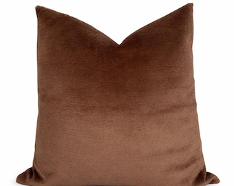 Chestnut Velvet Pillow Cover, Designer Decorative Pillows