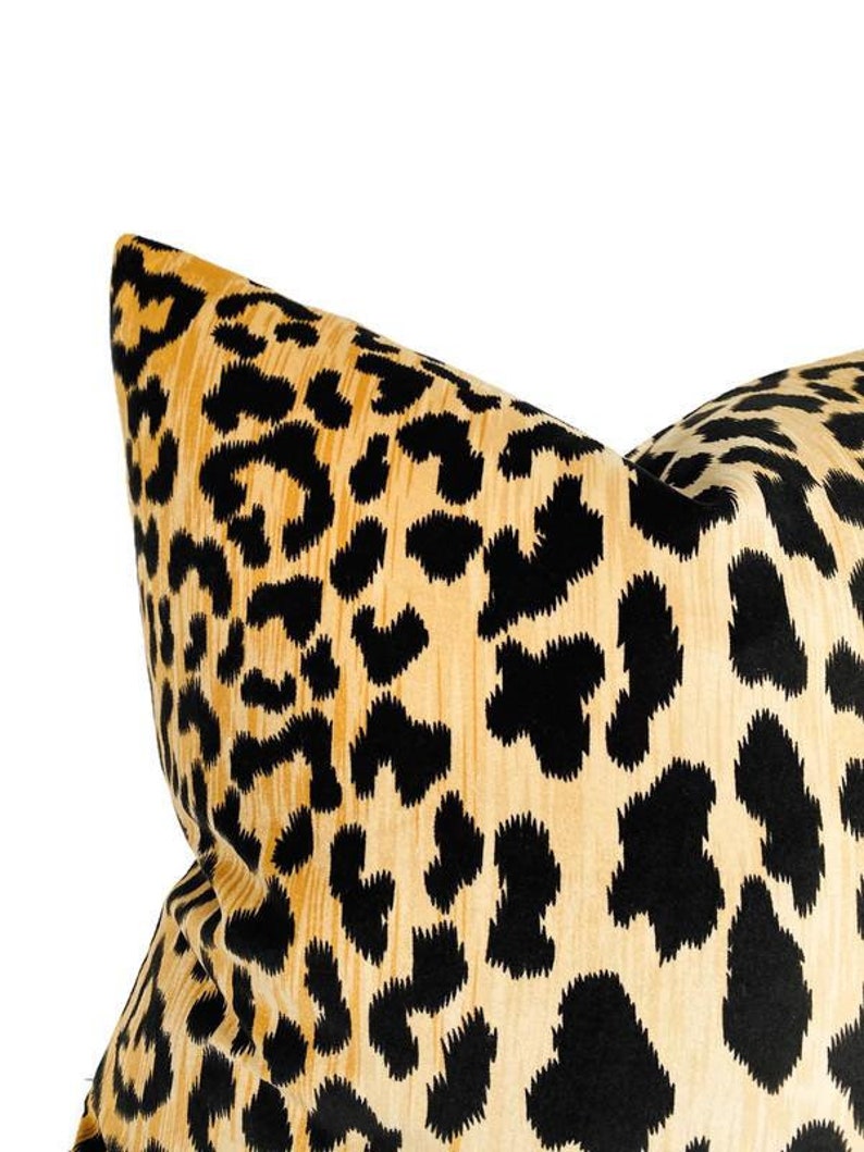 Leopard Samt Kissenbezug, Designer Kissenbezüge, Dekokissen Bild 2